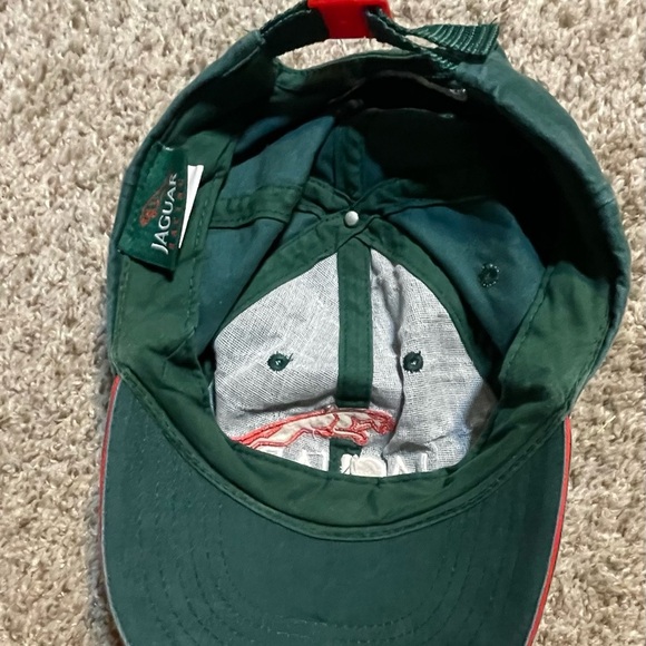 Vintage 90s Adjustable Clip Strapback Green Jaguar Racing Embroidered Hat Cap - Picture 6 of 6